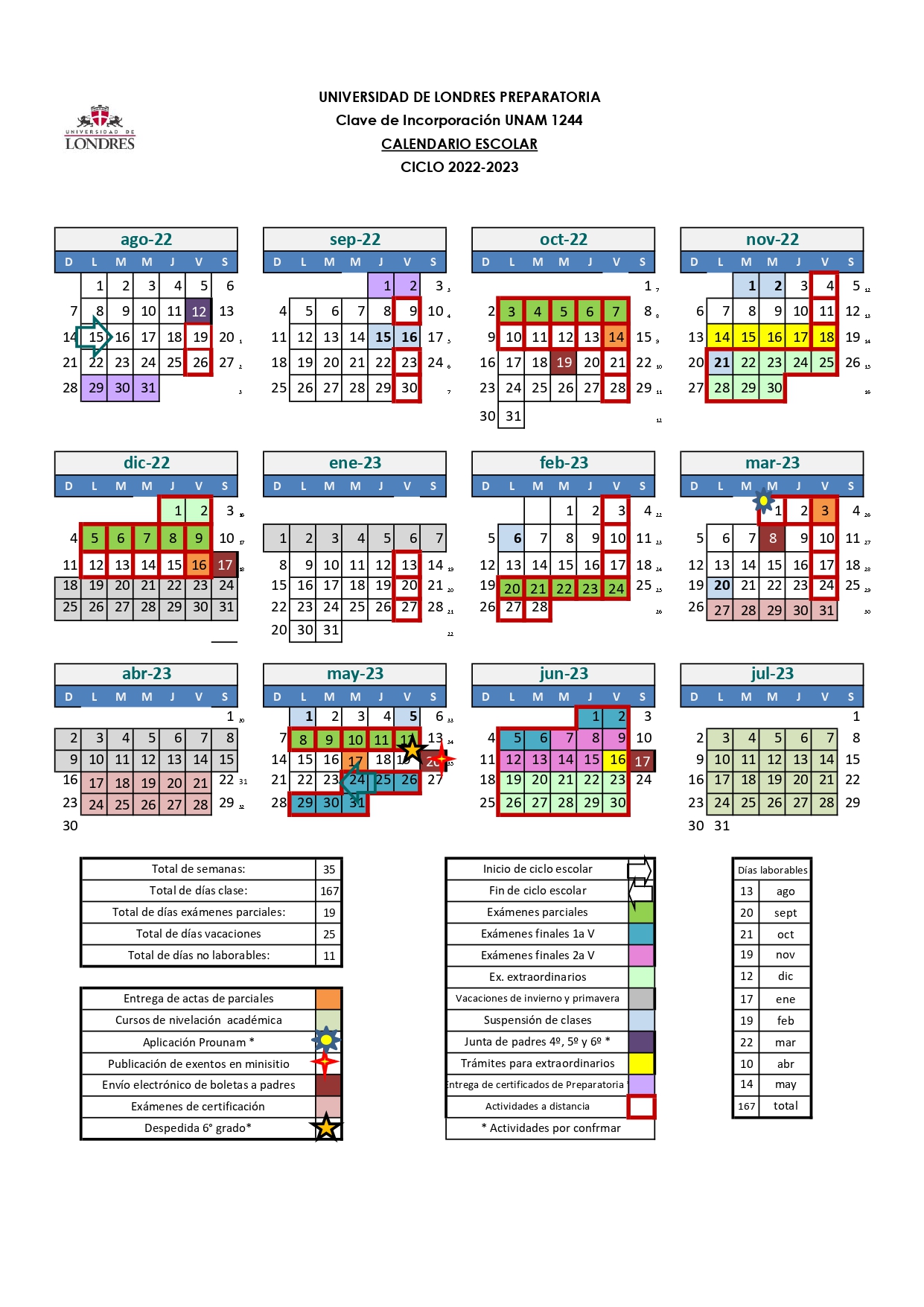 Calendarios Preparatoria